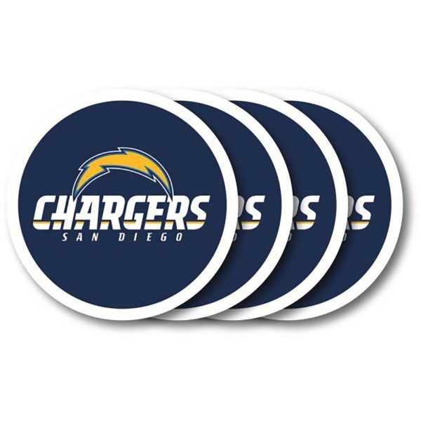 San Diego Chargers 4 Pack Vinyl Coasters For Cheap