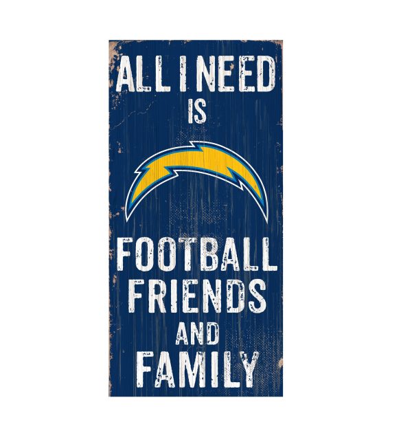 Los Angeles Chargers Football, Friends & Family Wooden Sign Fashion