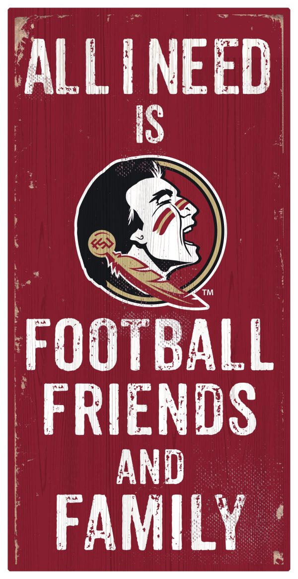 Florida State Seminoles Football, Friends & Family Wooden Sign Fashion - Image 2