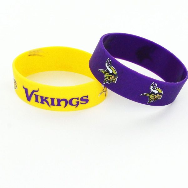 Minnesota Vikings Two Pack Wide Bracelets Online now - Image 2
