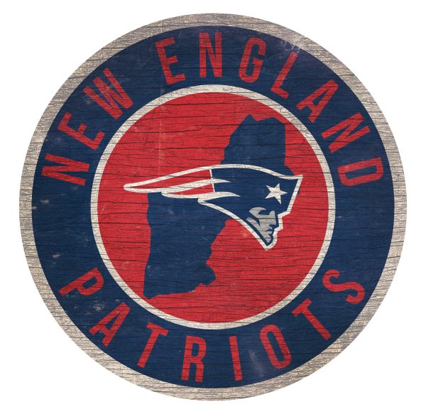New England Patriots 12  Circle with State Sign Cheap