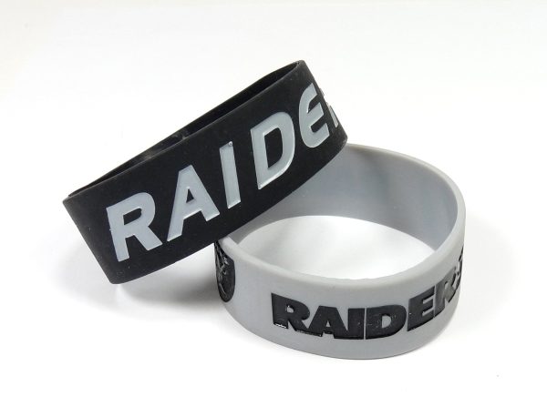 Las Vegas Raiders Two Pack Wide Bracelets Hot on Sale