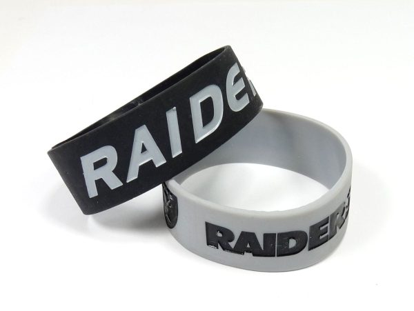 Las Vegas Raiders Two Pack Wide Bracelets Hot on Sale - Image 2
