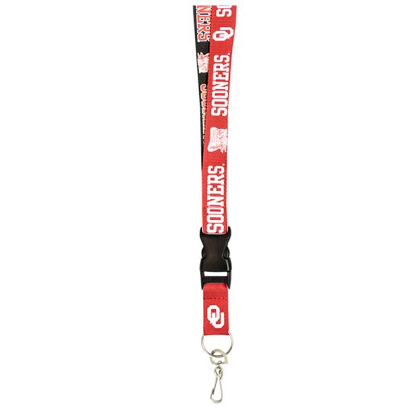 Oklahoma Sooners Two Tone Lanyard with Detachable Key Ring For Discount - Image 2