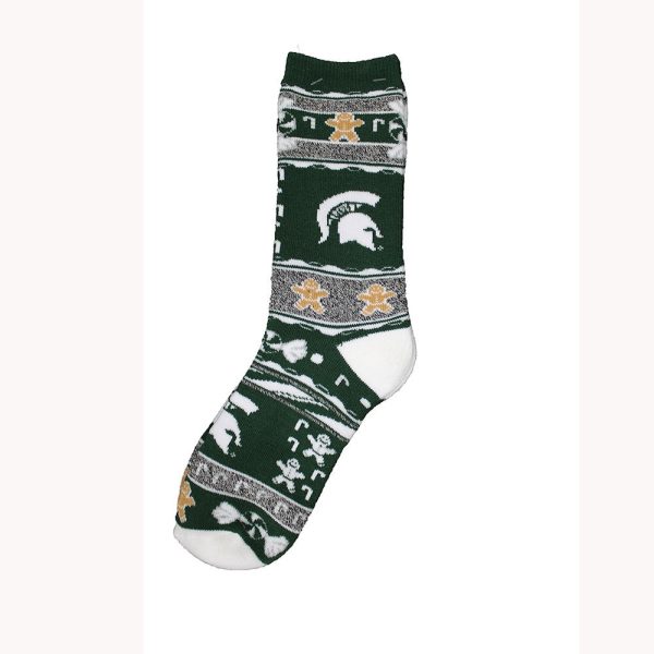Michigan State Spartans Ugly Xmas Socks Fashion - Image 3