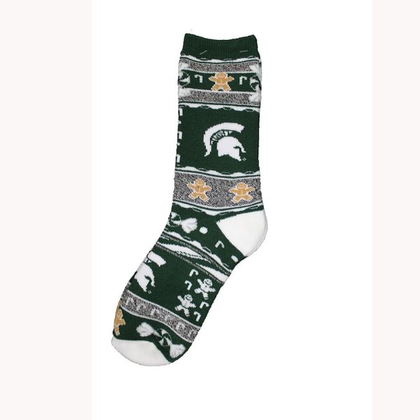 Michigan State Spartans Ugly Xmas Socks Fashion - Image 2