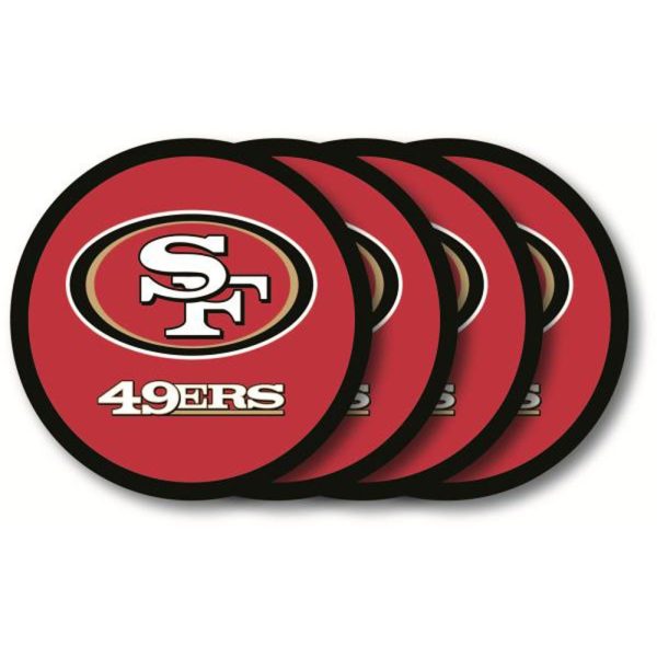 San Francisco 49ers 4 Pack Vinyl Coasters Online Sale