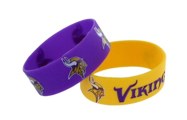 Minnesota Vikings Two Pack Wide Bracelets Online now