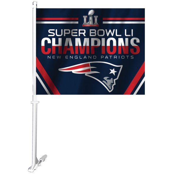 2017 Super Bowl LI Champion New England Patriots Car Flag For Sale - Image 2