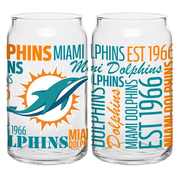 Miami Dolphins 16oz. Spirit Glass Can Sale