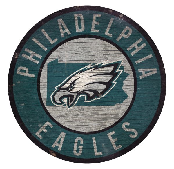 Philadelphia Eagles 12  Circle with State Sign Online Hot Sale