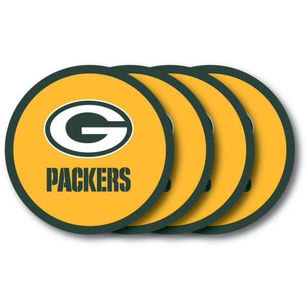 Green Bay Packers 4 Pack Vinyl Coasters Hot on Sale