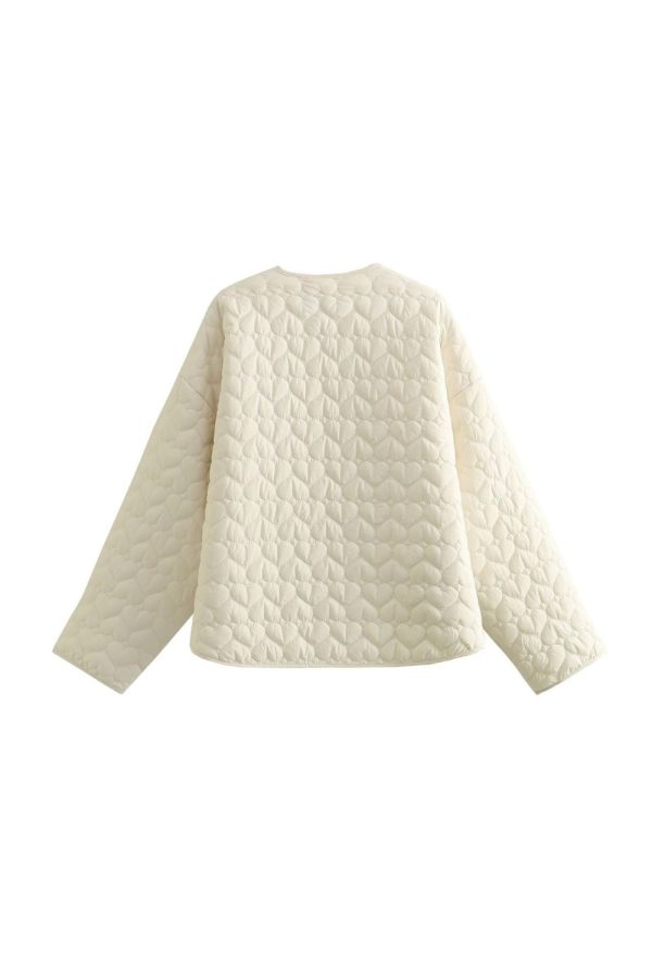 ‘Kaylee’ Heart-Quilted Cotton Jacket Coat Discount - Image 3