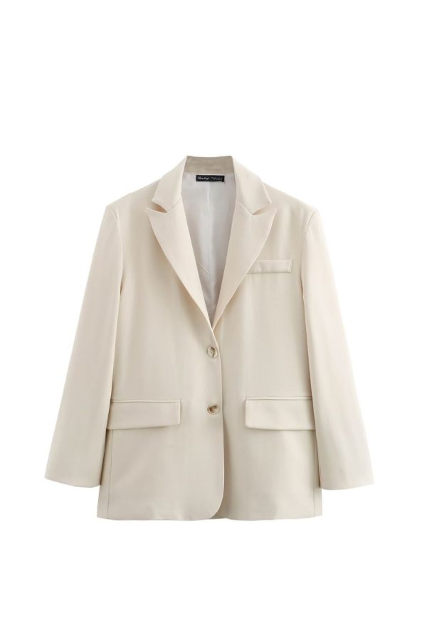 ‘ Alexander’ Solid Color Loose Fit Blazer Jacket Hot on Sale