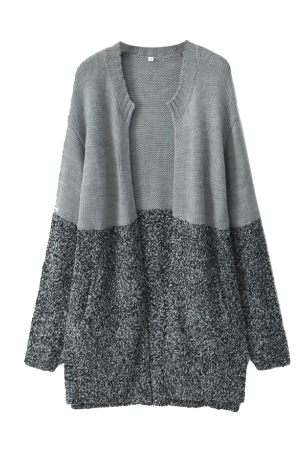 Rhianna  Color Block Mid-Length Wool Cardigan For Sale