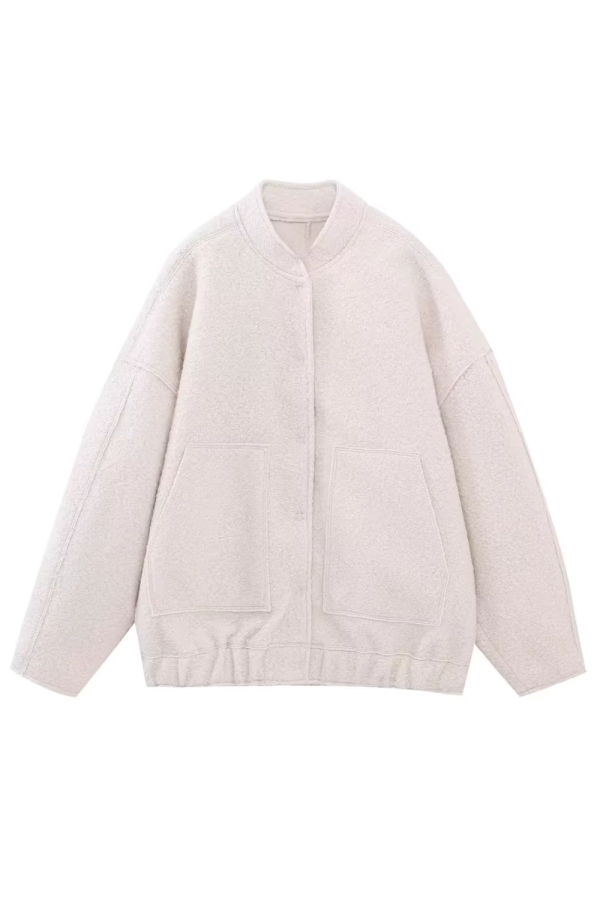Ophelia  Wool Effect Bomber Jacket (4 Colors) For Cheap
