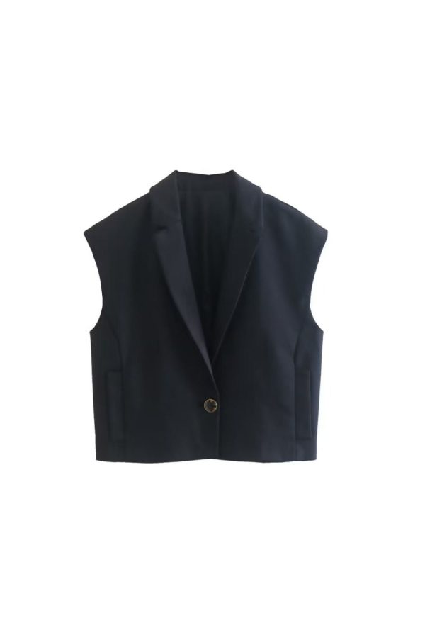 Olga  Buttoned Cropped Sleeveless Vest &  Shorts（Sold Seperately) For Sale - Image 2