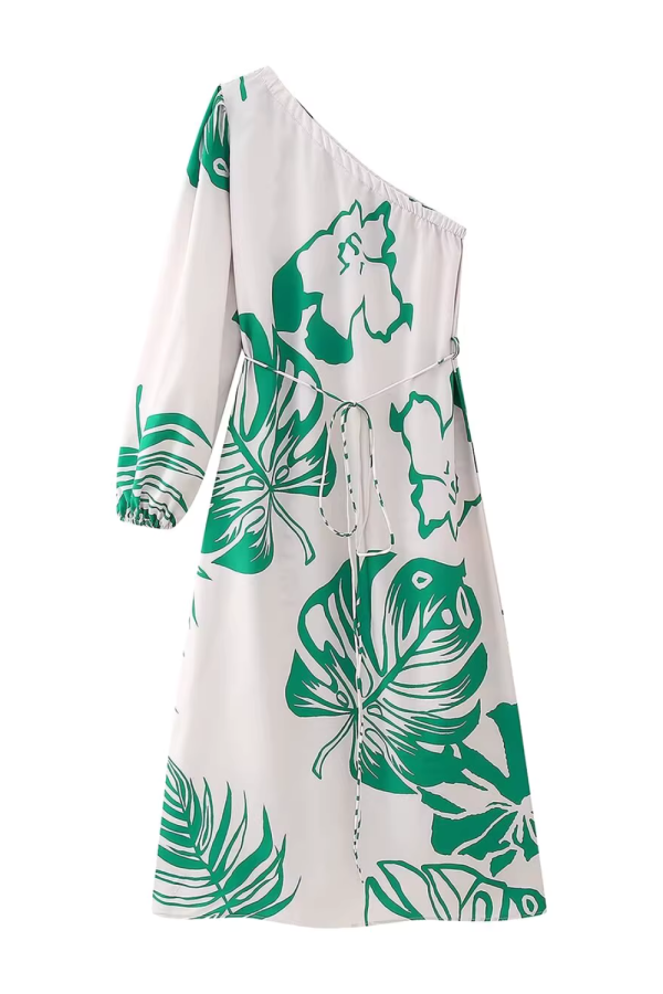 Gemma  One shoulder Printed Dress Online Sale