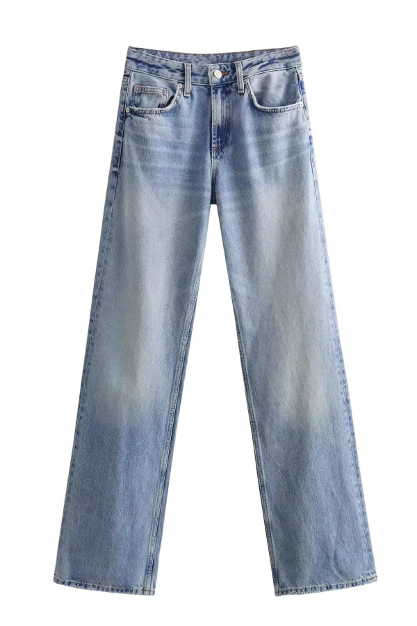 Amy  Mid-Waist Washed Denim Jeans (6 Colors) Online Sale - Image 5