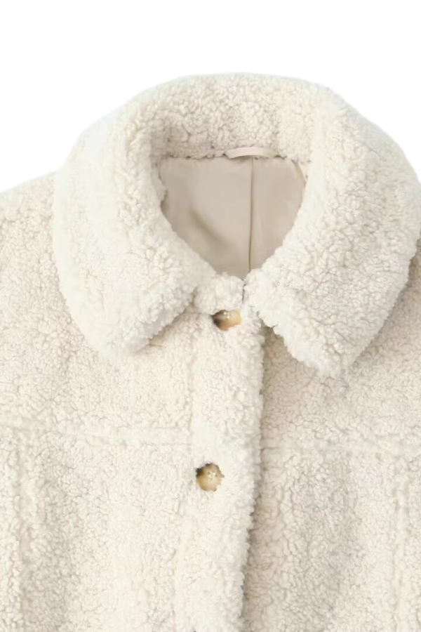 Jamila  Button-Up Fleece Collared Jacket Online Sale - Image 3