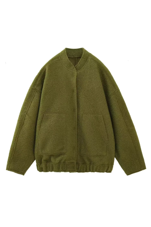 Ophelia  Wool Effect Bomber Jacket (4 Colors) For Cheap - Image 2