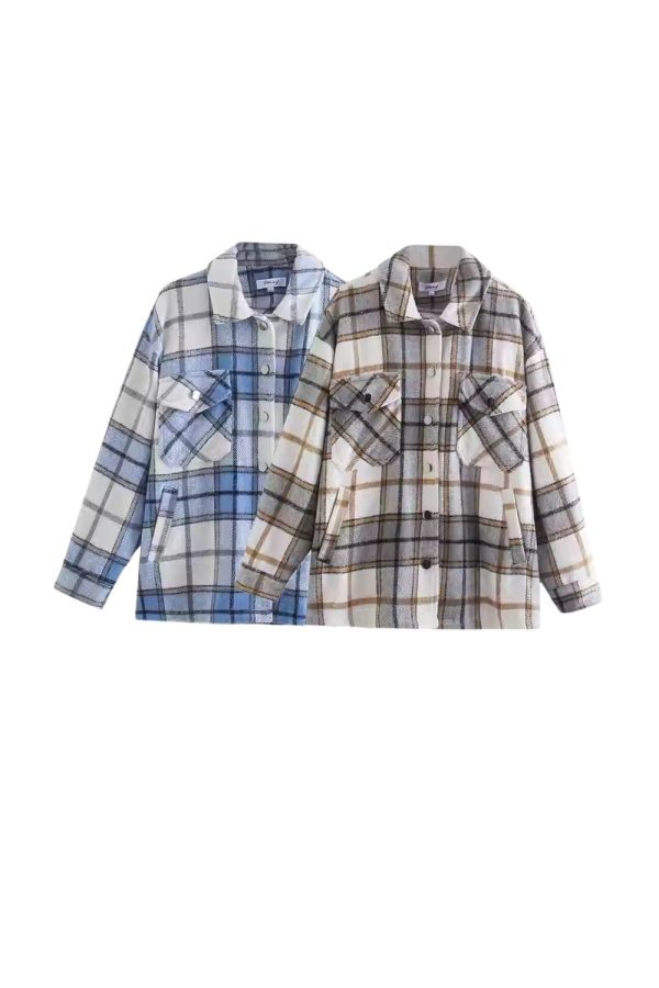 Caitlin  Casual Plaid Top Cheap