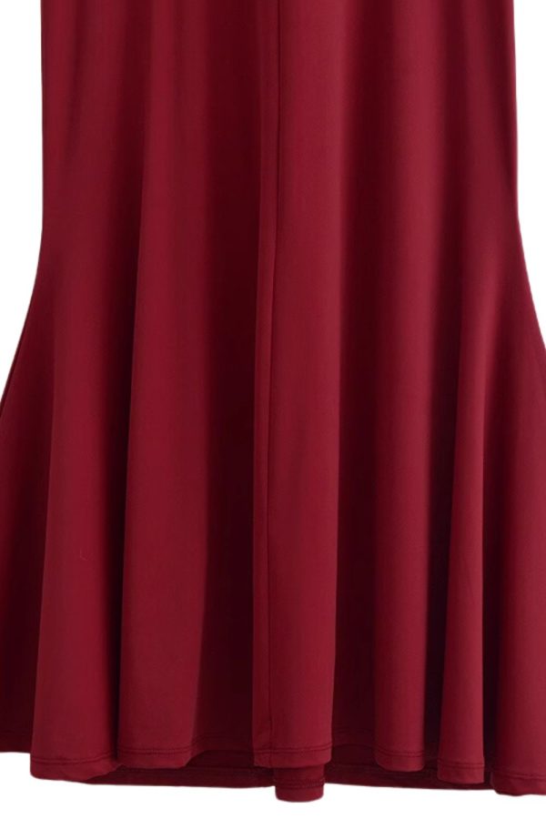 ‘Carlos’ Flared Hem Round-Neck Maxi Dress For Sale - Image 4