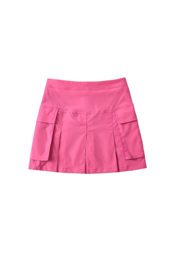 Elena  High-waist Pleated Cargo Skirt (6 Colors) on Sale - Image 5