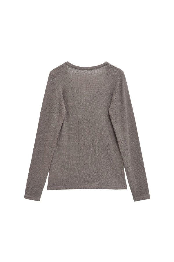 Grace  Fine-Knit Round-Neck Sweater Fashion - Image 2