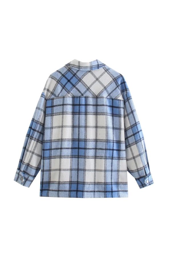 Caitlin  Casual Plaid Top Cheap - Image 3