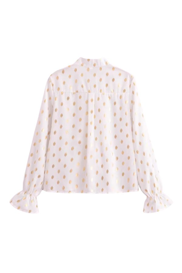 Amy Gilded Dot Ruffle Long Sleeve Top Online - Image 2