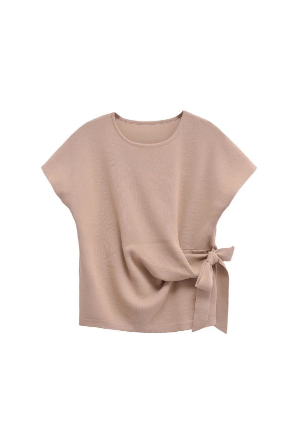 Mauricio  Soft Round-Neck Short-Sleeve Sweatshirt (2 color) For Discount - Image 2