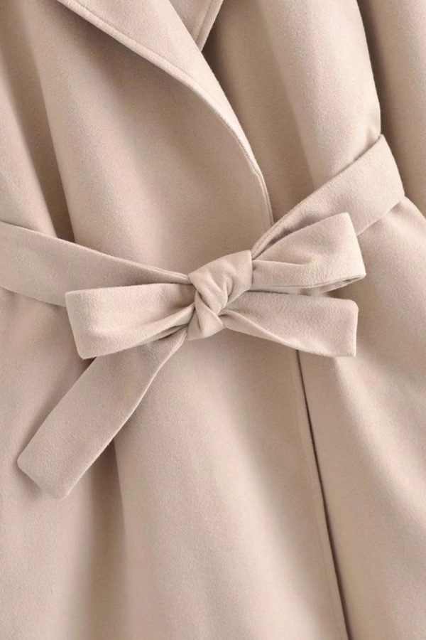 ‘ Aaron’ Collared Belted Wool Coat with Tied Waist Discount - Image 5