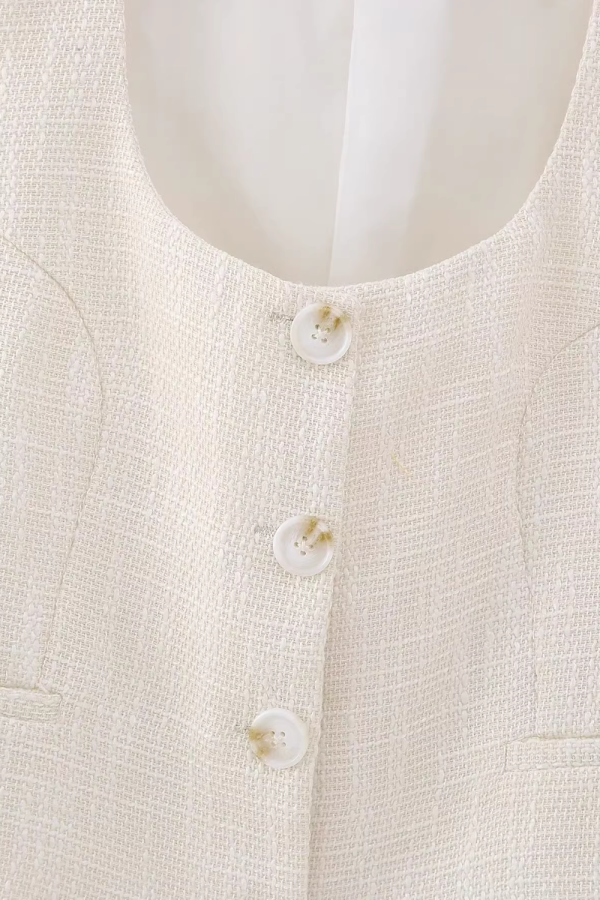 Kelly  Square Neck Tweed Vest For Sale - Image 3