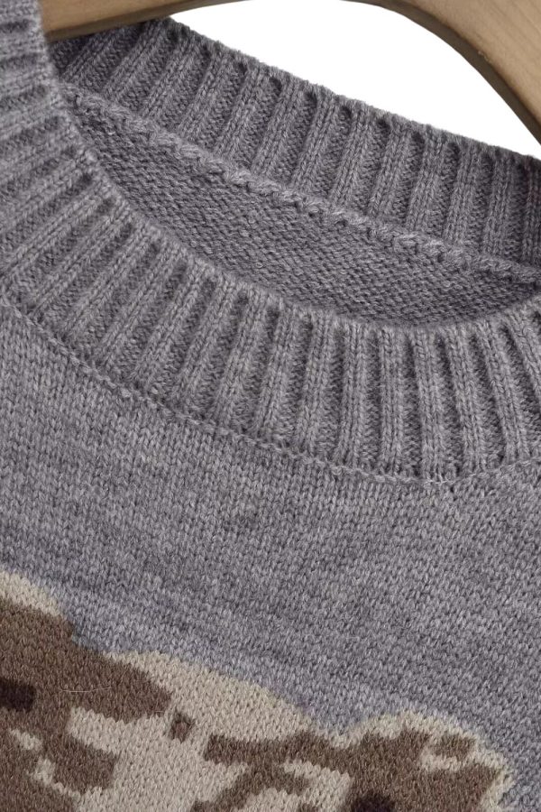Kinsley  Bear Bow - Embellished Knit Sweater Cheap - Image 5