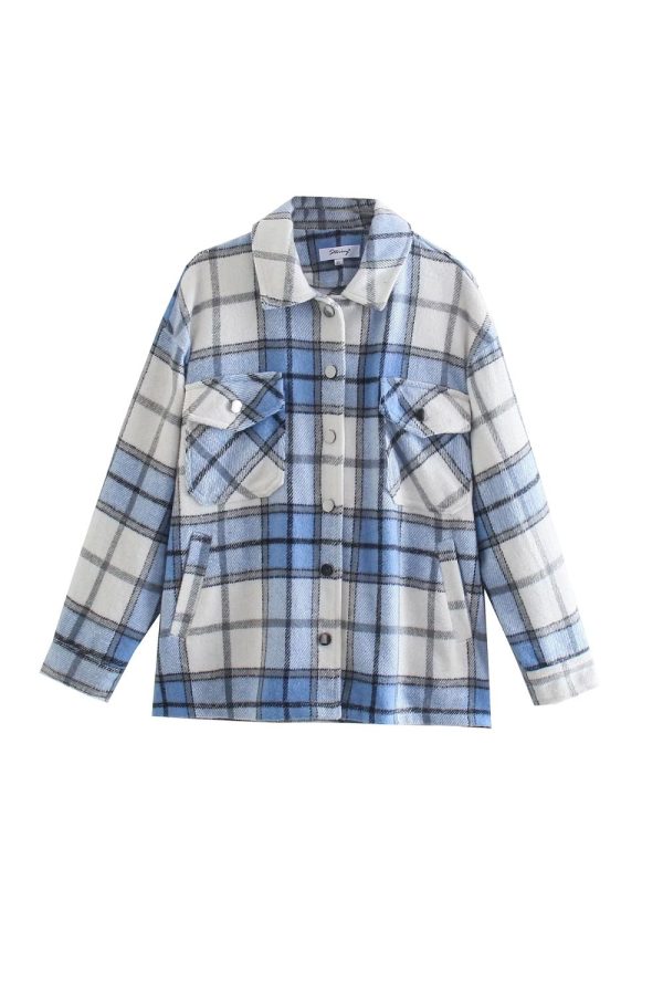 Caitlin  Casual Plaid Top Cheap - Image 2