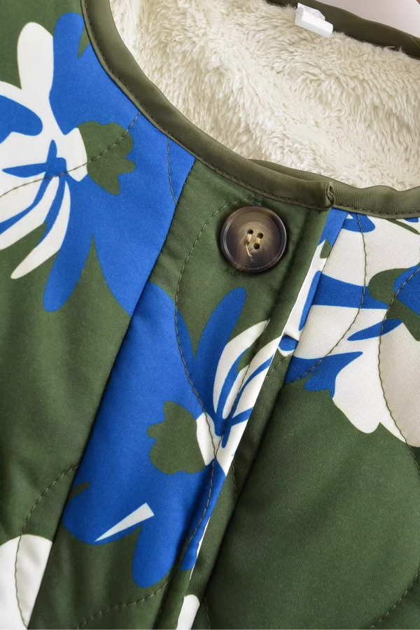 Gretchen  Quilted Fleeced Cotton Jacket For Sale - Image 4