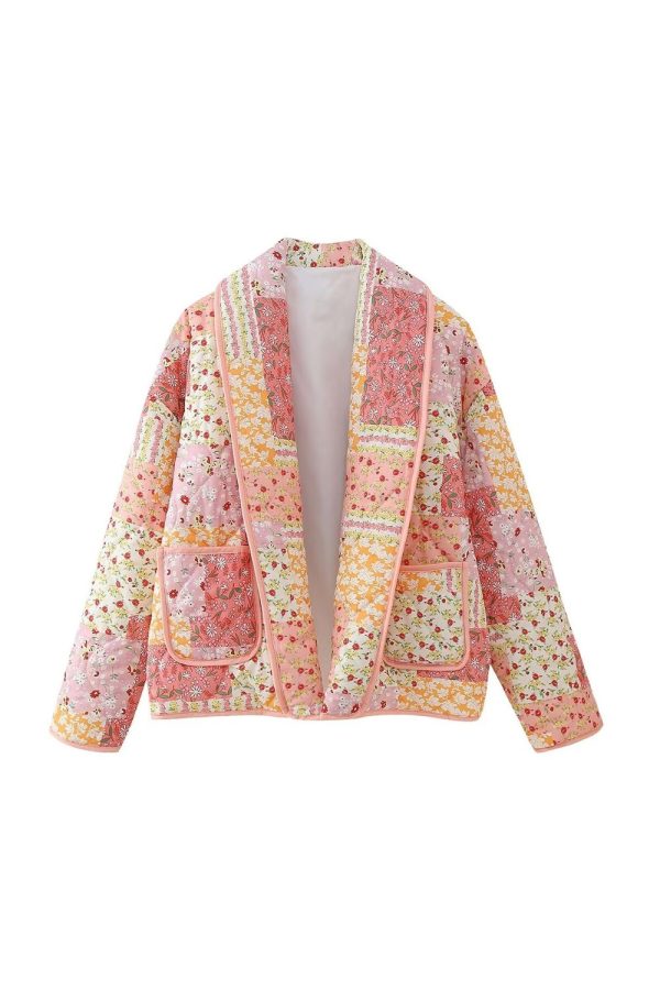 Grace  Printed Open-Front Cotton Jacket Hot on Sale - Image 4