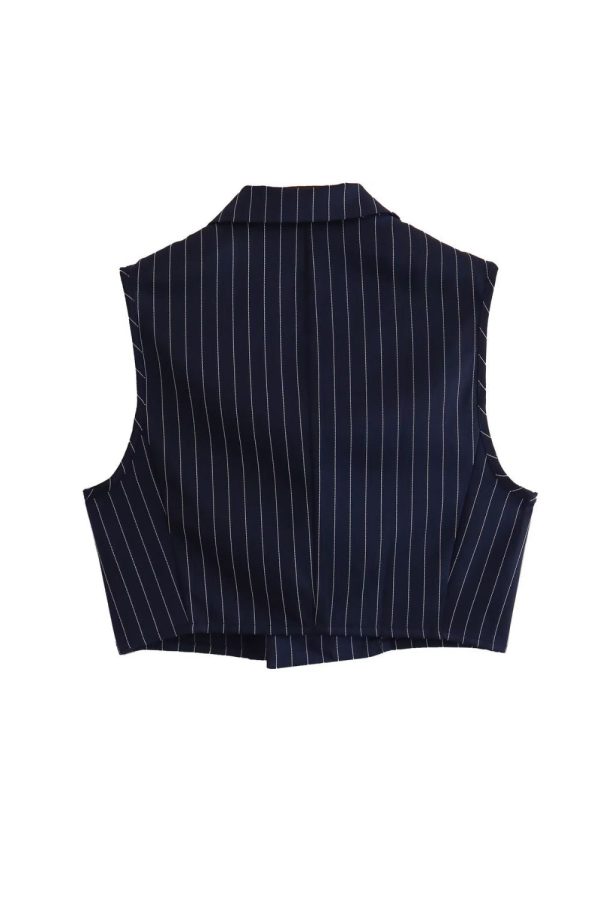 Oksana  Stripe Open-Front Vest & Pant Set ( Sold Separately） Supply - Image 3