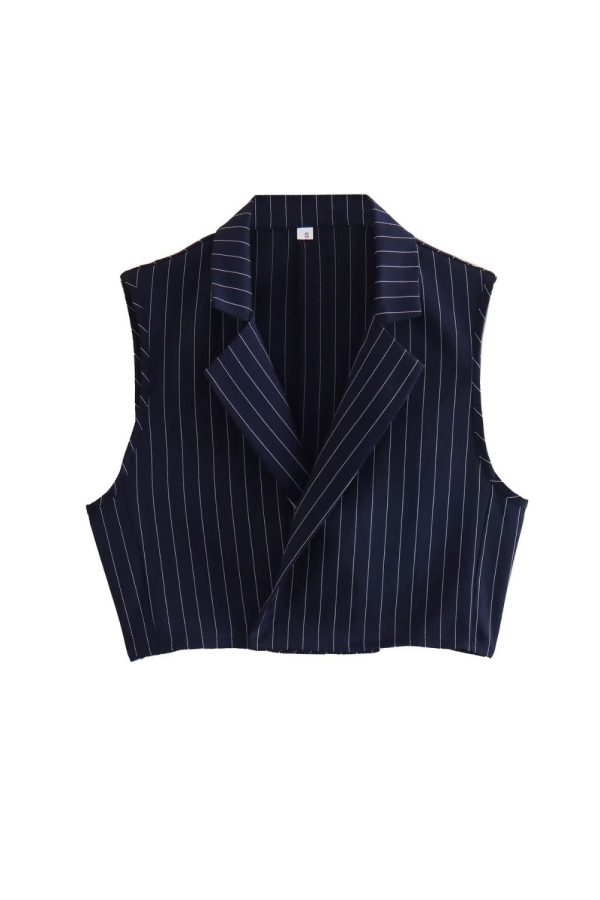 Oksana  Stripe Open-Front Vest & Pant Set ( Sold Separately） Supply - Image 2