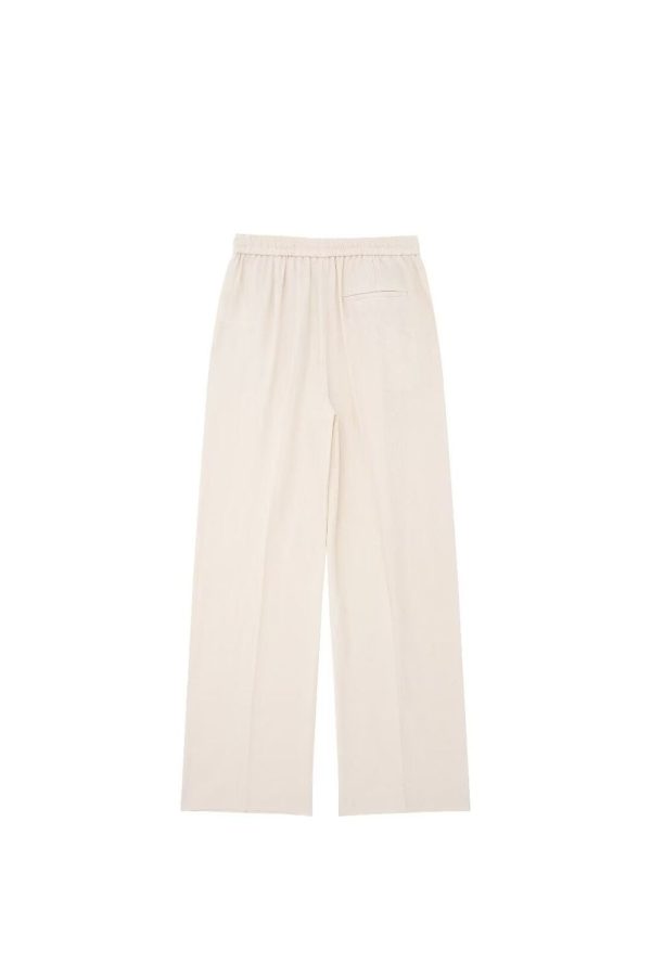 ‘Elvira’ Linen Drawstring Straight Pants（4 Color) Cheap - Image 3