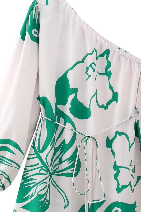 Gemma  One shoulder Printed Dress Online Sale - Image 3