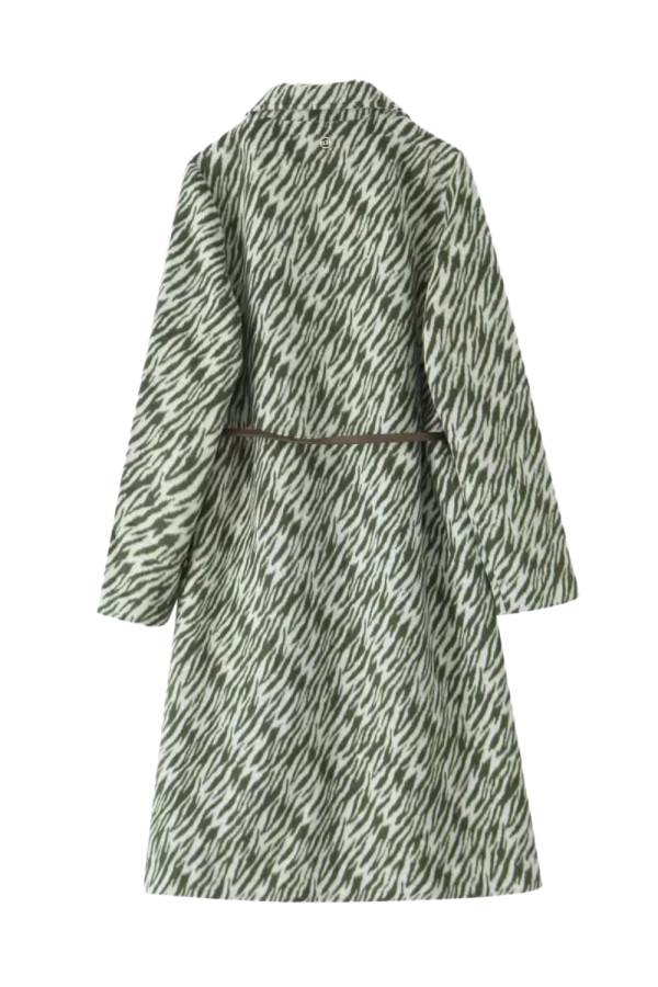 Ivanna  Zebra Pattern Coat with Belt Online - Image 2