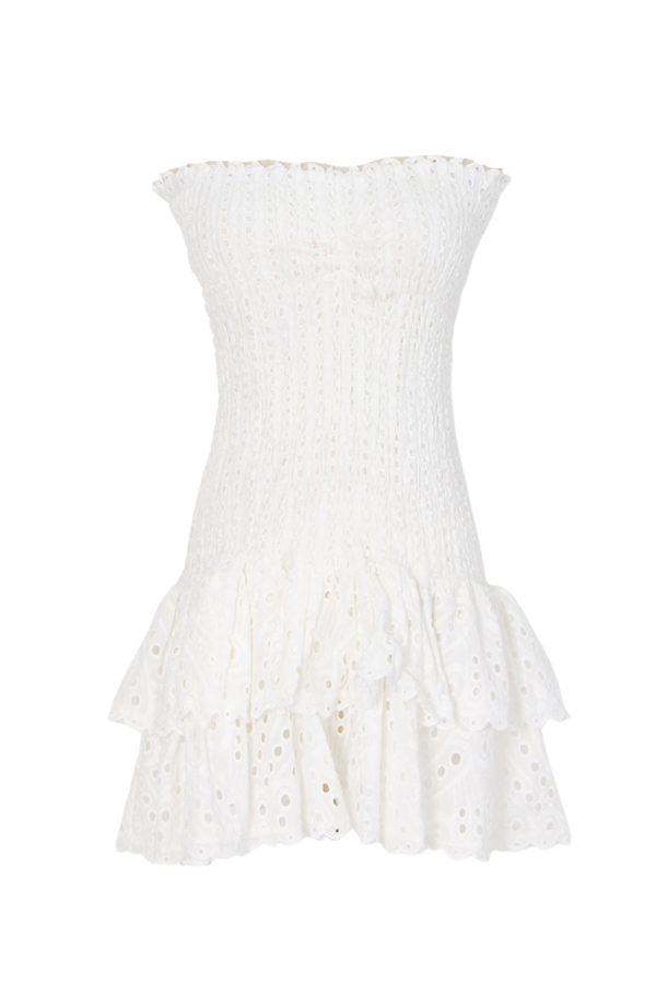 *Exclusive Eyelet Strapless Embroidery Dress #151545 Discount - Image 3
