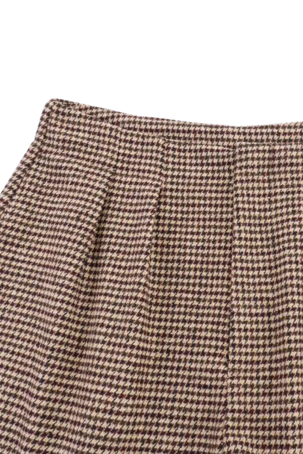 Penelope  Houndstooth Pattern High-Waist Shorts Cheap - Image 4