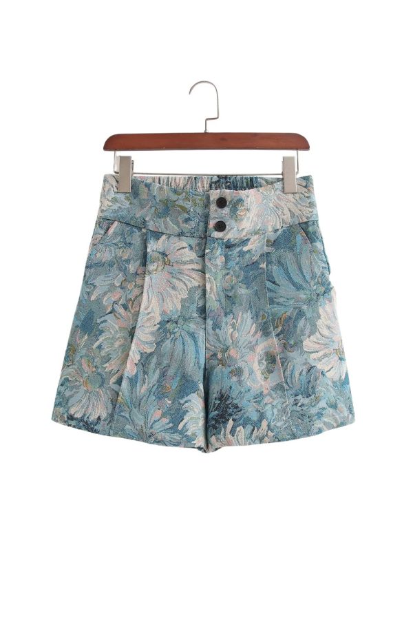 Karina  Brocade High Waist Shorts Online