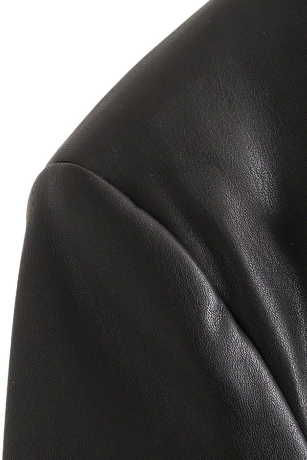 ‘ Levi’ Loose Fit Imitation Leather Casual Blazer Jacket For Sale - Image 5
