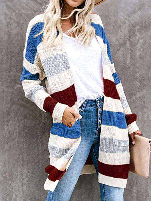 Lindsey  Color Matching Pocket Knitted Long Cardigan (3 Colors) on Sale - Image 3