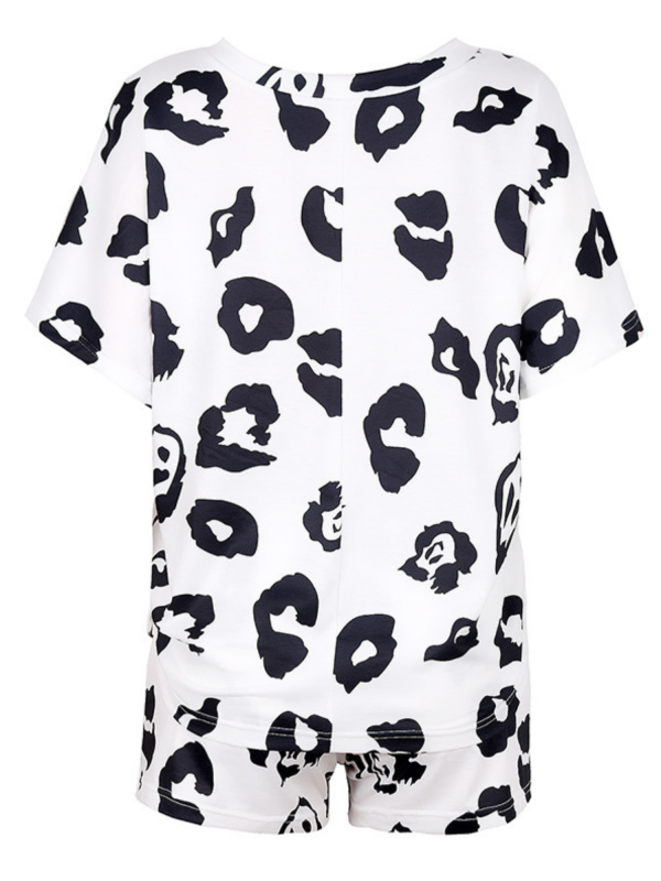 Monica  V-neck Leopard Pattern Loungewear Set (2 Colors) Online Sale - Image 3