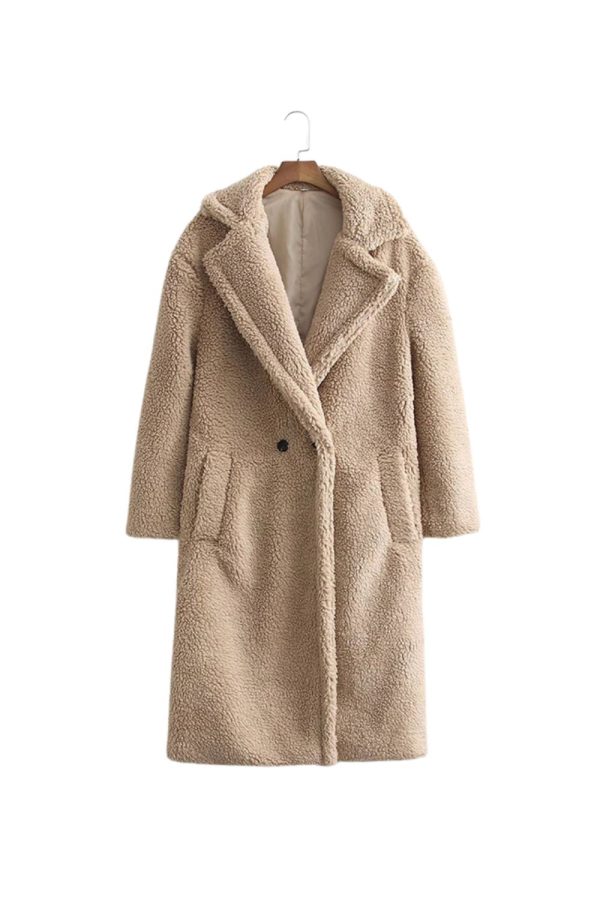 Brandon   Fleece-Lined Loose Overcoat For Cheap